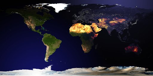 day/night merged world map